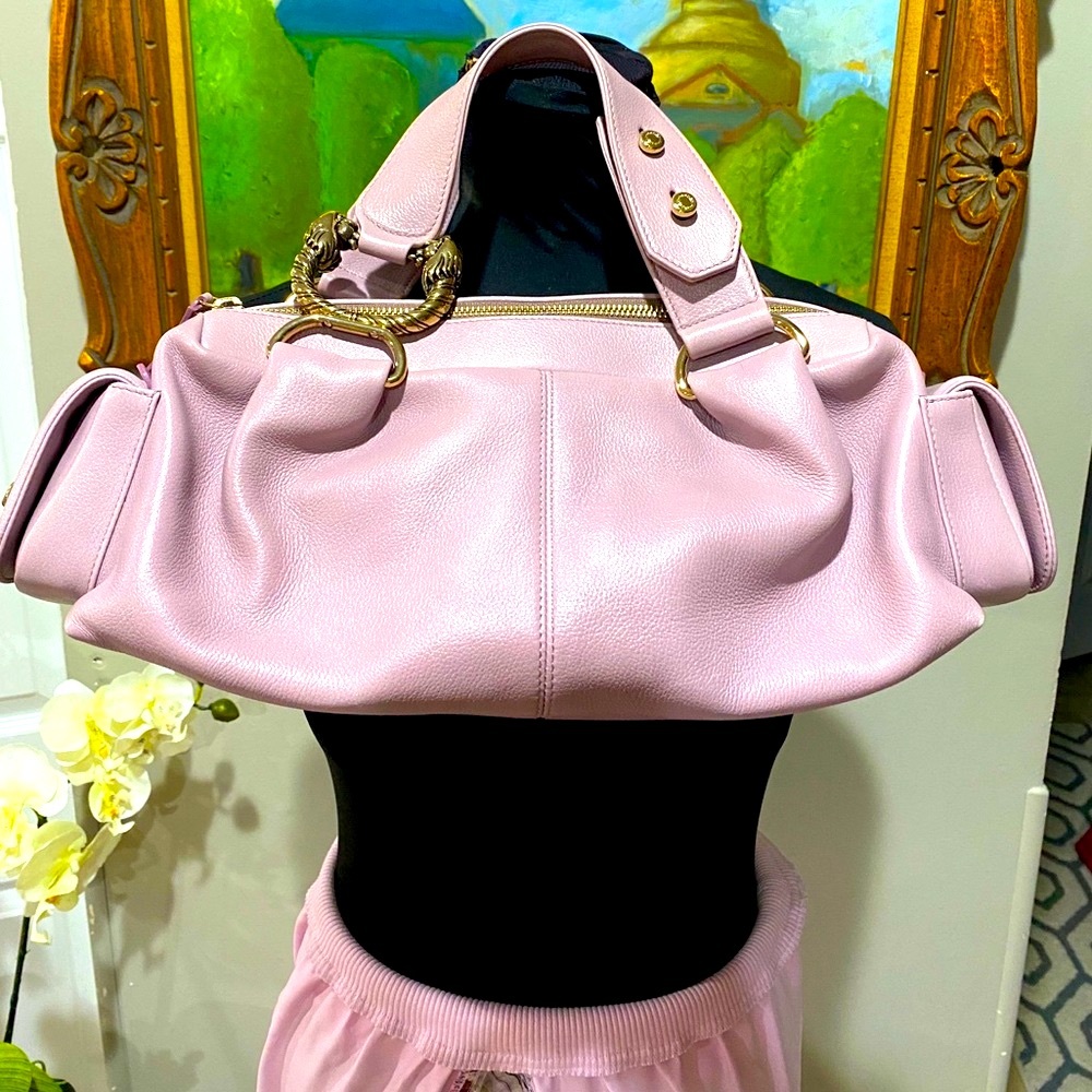 BVLGARI Cassiopea Soft Calf Leather Handbag Quart purple, gold hardware Y2K NWT